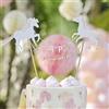 Ginger Ray Topper per torta con unicorno e principessa Happy Bithday, multicolore