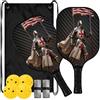 FRODOTGV Knight Warrior, pagaia leggera in carbonio per pickleball con bandiera USA | set de palas de pickleball per adulti uomini donne