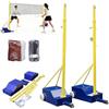 piudoiliy Pali da pallavolo resistenti, supporto per rete da badminton, altezza regolabile da 1,55 m a 2,1 m, con ruote, per il giardino.