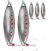 TOPPERFUN 5 Pezzi Esca Artificiale a Sanguisuga Lamina Argento, Lega di Zinco | Aspetto Realistico, Esca Rotante Simulata, Piuma di Pollo, per Pesca in Acqua Salata e Uso Esterno