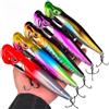 Hoppipola Esca da pesca in plastica ABS, 12 cm, 19 g e 16 cm, 50 g, Topwater Bass con occhi 3D e gancio per traino del sangue, Wobbler silenzioso per luccio e pesce persico