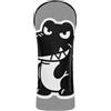 voucong Copri mazza da golf in pelle sintetica con coccodrilli neri e bianchi, con targhetta intercambiabile, per driver/fairway/ibrido