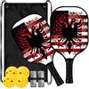 FRODOTGV Albania USA Flag Pride Low Vibration Pickleball Paddles | Pala de Pickleball per principianti intermedi