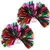 Cabilock 2 Pezzi Pompon Lucidi da Cheerleading con Manico, Leggeri | Finitura Brillante, Pieno Volume, Plastica, per Ballerini e Cheerleader, Feste e Raduni