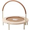 Deryan Trampolino per bambini 92 cm, con barra di sicurezza, Marrone | Diametro 92 cm, per uso interno, maniglia antiscivolo, massima 50kg, con bordo imbottito, dimensioni compatte, per 1 bambino