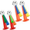 Hopzab 4 clacson ad aria per tifosi di calcio, rumorosi per feste grandi e medie, accessori in plastica per stadio sportivo, forniture per feste a tema Coppa del Mondo, produttori di suoni multicolore
