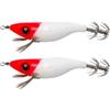 ECMQS Set di 2 esche da pesca per calamari | Set di 2 esche dure multicolore per acqua dolce e salata, per pesca a pancia rotonda