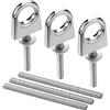 Lasnten 3 occhielli a gambo singolo da 2,5 cm x 7,6 cm, per cavi di traino o gancio per argano per rimorchi per barche