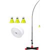 Zestivra Allenatore automatico di badminton di rimbalzo automatico portatile 65 | Singolo Badminton Trainer per Uomini Donne Adulti Adolescenti Kid Indoor Outdoor Casa in fibra di vetro 65-330cm