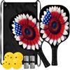 FRODOTGV Bandiera del girasole USA 4 luglio USA fiore patriottico testurizzato pagaie Pickleball in carbonio