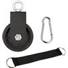 Luxshiny Accessorio per Macchina Cavo Puleggia Singola Girevole in Metallo | Uso Domestico e Allenamento, Rotazione a 360 Gradi, Nastro in Nylon Nero Gancio Incluso