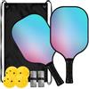 FRODOTGV Pala da pickleball a bassa vibrazione colorata blu sfumato verde acqua | Per interni ed esterni