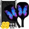 FRODOTGV Colorful Butterfly Graphite Pickleball Paddles | Pala de Pickleball fibra de vidrio per giocatori intermedi