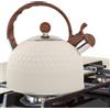 Generic Bollitore d'acqua Teiera vintage in acciaio inox 2,5 litri | Bollitore fischiante per piano cottura per terrazza, giardino, prato, feste, casa, appartamento, picnic,