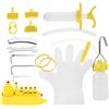 SUPVOX Kit Attrezzi per Riparazione Bicicletta Freno Idraulico Disco | Strumento di Riempimento per Olio, Raccolta Residui, Giunti Flessibili, Plastica, Due Serbatoi, Accessori Colore Casuale