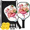 FRODOTGV Santa Flamingo Floatie Spin Pickleball Paddles | Pala de Pickleball fibra de vidrio per giocatori intermedi