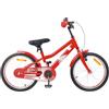GBCDSWBR Bicicletta per bambini da 18 pollici, per bambini da 5 a 7 anni, robusto telaio in acciaio, freno a contropedale e freno a cerchione, rosso, con cavalletto e campanello