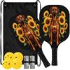 FRODOTGV Sunflowers Dog Spin Carbon Pickleball Paddle | Pala de Pickleball per principianti intermedi