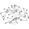 SQQCREATO Ago Pallone Aghi Aghi for gonfiaggio a Sfera da 80 Pezzi | Pompa durevole in acciaio inossidabile for basket, calcio, rugby