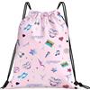 Fakcrkun Kpop - Borsa da nuoto con coulisse, a tema musicale, per ragazze e donne, leggera, impermeabile, per nuoto, palestra, scuola, viaggi