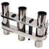 Dilwe Portacanna da Pesca Portacanna Triplo in Acciaio Inossidabile con Inserti in ABS 3 Alloggiamenti per Tubi Slot per Strumenti Ad Accesso Rapido Facile Installazione per Barche Marine Yacht