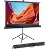 Pyle Telo Proiettore 152 cm con Treppiede, Proiettore HD 16:9, Superficie Opaca per Uso Interno ed Esterno, Perfetto per Casa, Ufficio e Presentazioni