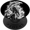Artistic Wilderness Stolzer - aquila a testa bianca con disegno di montagna, nero e bianco PopSockets PopGrip Adesivo