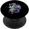 Magical Dragon Reader Drago Magico con Brillante Fantasy Libri Arte PopSockets PopGrip Adesivo