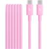 Beats da USB-C a USB-C Cavo in tessuto intrecciato, ricarica rapida, resistente e antigroviglio, caricatore compatibile per dispositivi Apple e Android (1,5 m) - Rosa energico