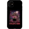 Halloween Glam Retro Vintage Comics Pop Custodia per iPhone 11 Ciclope Cook Sous Chef Ristorante Cibo Spettrale Spaventoso Uomo