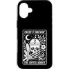 Halloween Skeleton Tarot Card Custodia per iPhone 16 Plus Creep It Brewin Skull Iced Coffee Occult Tarot Halloween