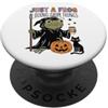 Halloween Funny Frog Just A Frog Doing Grim Things Funny Halloween Frog PopSockets PopGrip Adesivo