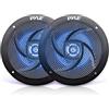 Pyle Altoparlanti Marini Impermeabili 16,5 cm, Casse Audio Slim a Basso Profilo per Torre Wakeboard, con LED, 240 Watt, Speaker Neri