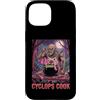 Halloween Glam Retro Vintage Comics Pop Custodia per iPhone 15 Ciclope Cook Sous Chef Ristorante Cibo Spettrale Spaventoso Uomo