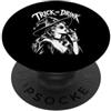 Witchy Aesthetic Silhouette Line Art Des Trick or Drink Strega Bere Wine Party Divertente Halloween PopSockets PopGrip Adesivo