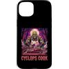 Halloween Glam Retro Vintage Comics Pop Custodia per iPhone 15 Plus Ciclope Cook Sous Chef Ristorante Cibo Spettrale Spaventoso Uomo