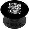 Goth Aesthetic Spooky Typography Art Des Scheletro gotico disordinato chignon capelli amante del caffè mamma Halloween PopSockets PopGrip Adesivo