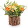Leixi Fiori artificiali con vaso, combinazione di fiori finti in seta e verde, piccole piante decorative in vaso per finestra, ufficio, libreria, camera da letto, soggiorno, feste, decorazioni per matrimoni