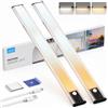 LROLTEF Luce LED Sottopensile Armadio con Sensore Movimento 3 Color 40CM | 2200mAh Luce Lampada Armadio Dimmerabile Magnetica Ricaricabile per Cucina Adesiva Scale Soggiorno Camere da Letto 2P Nero