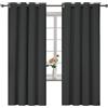YSTELLAA Tende 100% Oscuranti Per Interni 2 Pezzi, 140×175cm, Effetto Lino, Tende Termiche, Con Anelli, Tenda Termica Isolante Freddo E Caldo, Fonoassorbenti, Moderne, Nero