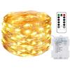 litogo 1 Pezzi Lucine LED Decorative a Batteria, 10M 100 LED Stringa Luci Led a Batteria con Telecomando 8 Modalità Catena Luminosa IP65 Impermeabile Luci Natale per Esterno Interno Matrimonio Feste Giardino