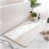 FANSU Tappeto Bagno Antiscivolo, Soffice Tappeto Cucina in Motivo in Marmo Tappetino Bagno Assorbente Tappeto Doccia Lavabile per Bagno, Camera da Letto, Cucina (60 * 90cm,Bianco)