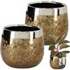 KOTARBAU® Vaso da fiori in ceramica, rotondo, effetto specchio, diametro 10 cm, altezza 11 cm, 2 pezzi, grande glamour, per interni