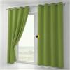 BEAUTEX Tenda oscurante con occhielli, oscurante, dimensioni e colore a scelta (larghezza 140 cm, altezza 225 cm, verde mela)