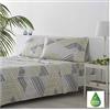 COTTON ARTean Set di lenzuola 160 x 190/200 rotoli grigio microfibra spazzolata. 4 pezzi: lenzuolo di sopra, 2 federe, lenzuolo di sotto regolabile