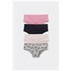 Tezenis 4 Paia Culotte Bimba Cotone Stampato Bambina Nero