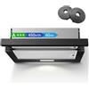 TopStrong Cappa aspirante da 60 cm, da incasso, 450 m³/h, A+++, aria di | Motore senza spazzole, design estensibile, manico in acciaio inox, filtro antigrasso in alluminio a 5 strati