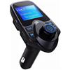 Winnes Trasmettitore FM Bluetooth Adattatore per autoradio Vivavoce con supporto per microfono Scheda TF integrata USB doppio / Micro SD A2DP Formato MP3 / WMA Songs Uscita AUX e Ingresso T10 Nero