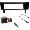 Audioproject A402 - Mascherina Autoradio 1 DIN Kit Montaggio per BMW Serie 1 Serie (E87) 3 (E93) X1 (E84) Z4 (E90) Cornice Autoradio Telaio Adattatore ISO Autoradio Adattatore d'antenna Nera