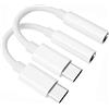 Hatuge Adattatore da USB-C a jack per cuffie da 3,5 mm per iPhone 15, iPad Pro 2022 2021 2020 2018, iPad Air 4, MacBook, MacBook Air, Samsung S23/S22/S20/S20+/S20 Ultra, Pixel 7 6 5 4 3 2 e altri (bianco - 2